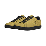 Black and Yellow, Bruce Lee Skate Shoes, Low-Top Leather Sneakers - Black