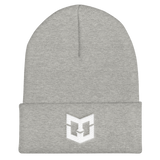 White MWG Logo Cuffed Beanie - Warrior Life, Ninja Warrior & Parkour Gear