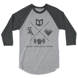 Speed, Strength, Spirit - Warrior Life 3/4 sleeve raglan shirt - Warrior Life, Ninja Warrior & Parkour Gear