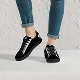 Parkour Low-Top Leather Sneakers - Black Two Tone