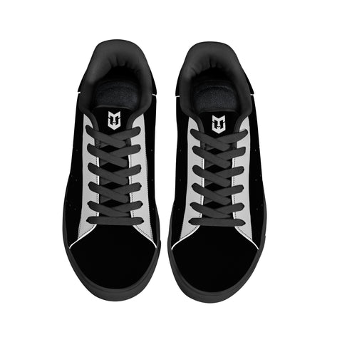 Parkour Low-Top Leather Sneakers - Black Two Tone