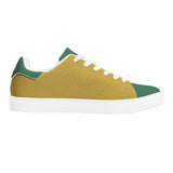 Retro Green and Yellow Low-Top Leather Skate Shoes